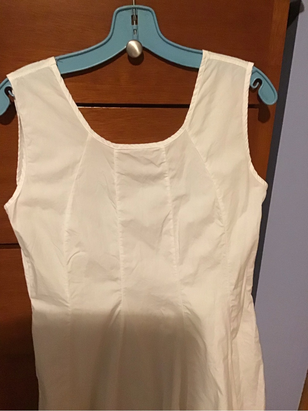 Classic White Midi Dress - Sleeveless Scoop Neck